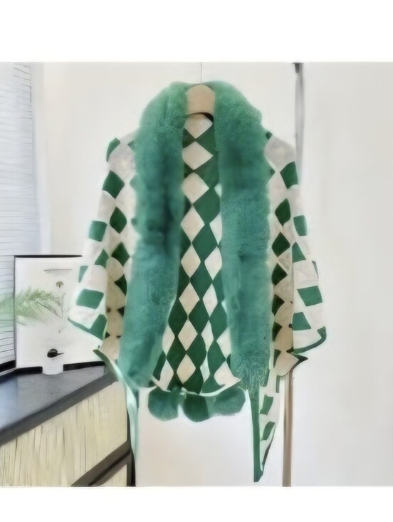 Jackets & Blazers - NEW ELEGANT RHOMBIC KNITTED SHAWL CAPE ONE SIZES: FITS UP TO 2XL